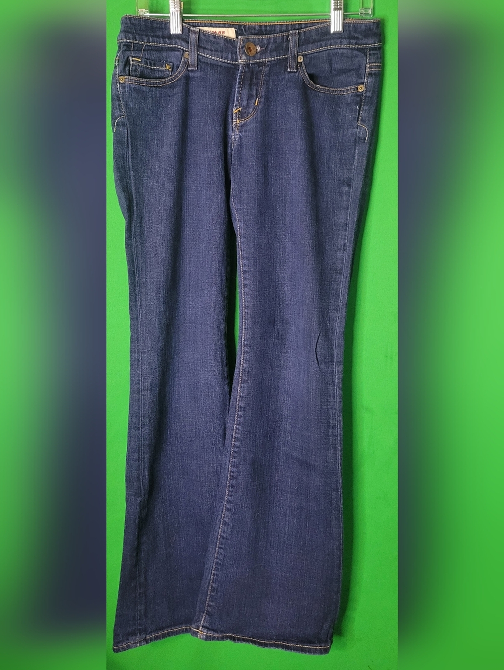 Women Dark Wash X2 Quality Denim Low-rise Flare Jeans Sz 4 Y2k Vtg 2000s Junior